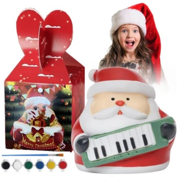 Ziemassvētku gleznošanas figūra ģipša Santa 6,5 cm