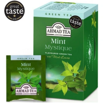 Zaļā tēja AHMAD GREEN MINT, 20 maisiņi paciņā