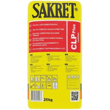 Kaļķa-Cementa Apmetums Sakret CLP+ CSII, pelēks 25