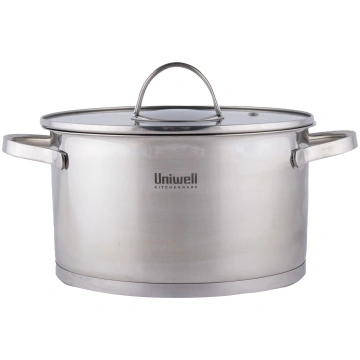 Nerūsējošā tērauda katls ar vāku UNIWELL, 24 cm