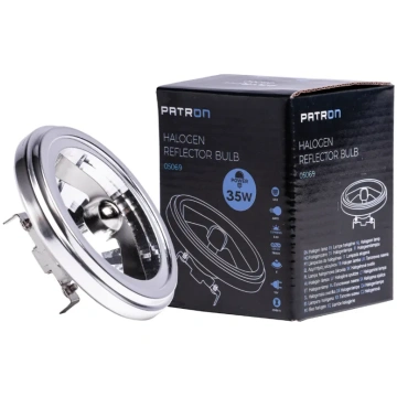 Halogēna spuldze AR111 35W 12V G53 320lm 8° PATRON