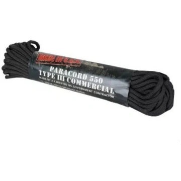 Virve PARACORD 550 Type III - 15,24m/melna