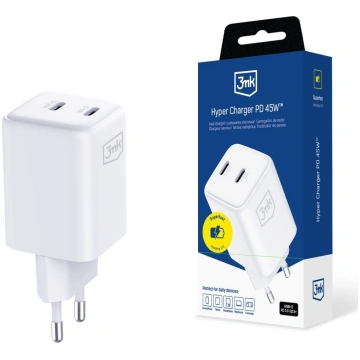 Charger GaN 45W QC4+ PPS 2C PD white | 3M008214 | 