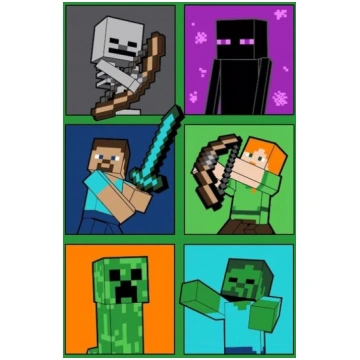 Minecraft vilnas sega bērniem 100x150 cm