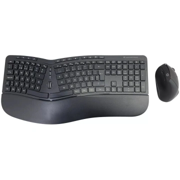 Bezvadu ergonomiskais tastatūras un peles komplekt