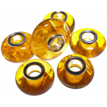 Medus krāsas dzintara amulets rokassprādzei - dzin