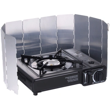 Folding windscreen for stoves made of aluminum