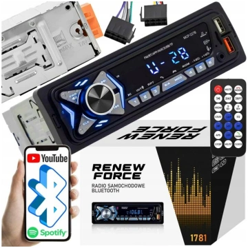 Automašīnas radio ar tālvadības pulti Bluetooth un