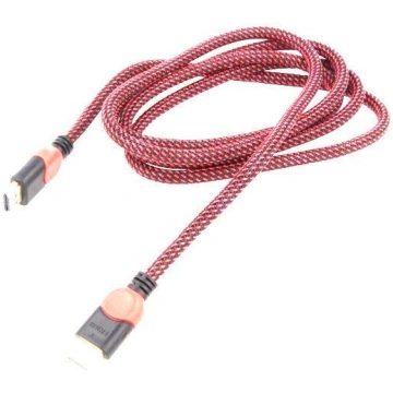 Cable; HDMI plug,both sides; textile; Len: 1.8m; b