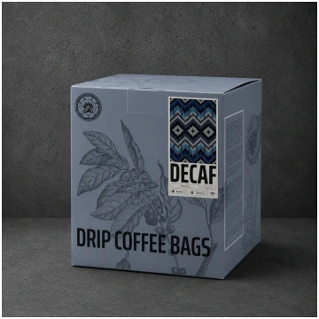 Pilināšanas (DRIP) kafijas maisiņi kastē - Decaf