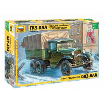 1:35 Zvezda 3547 GAZ-AAA padomju kravas automašīna