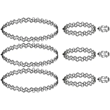 Tetovējums Choker Kaklarota komplekts - elastīga s