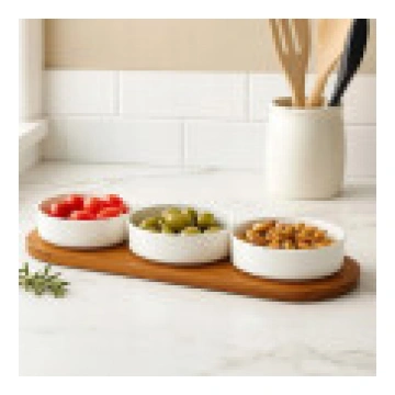 APERIO porcelāna uzkodu pasniegšanas trauku komple