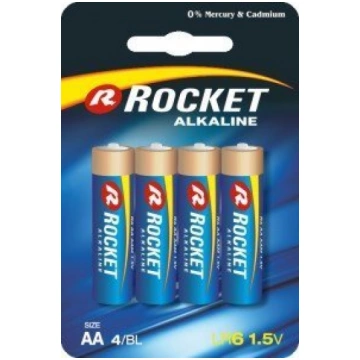 Rocket Alkaline AA baterijas, 4 gab