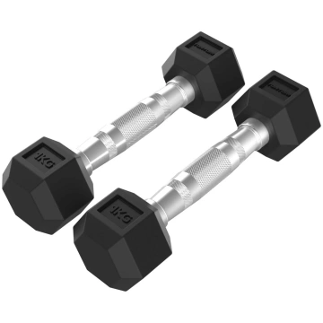 Hantlid TUNTURI Platinum Hex Rubber Dumbbell, 2x 1