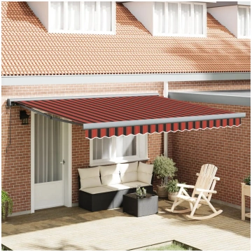 Markīze ar roku VidaXL 350x250 cm — oranža un brūn