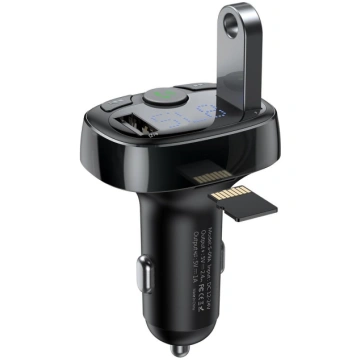 Bluetooth FM Modulator Car Charger 2xUSB 3.4A, Bla