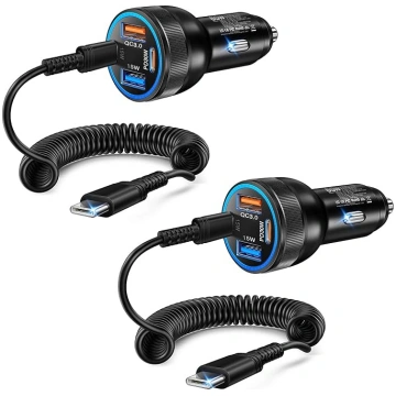 Cigarešu aizdedzinātāja USB C - 2-Pack 65W auto lā