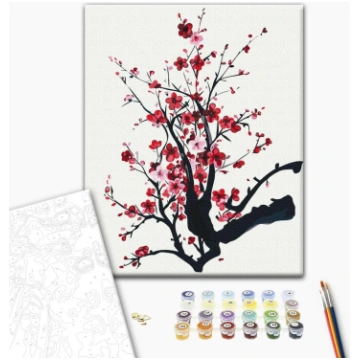Gleznošana pēc skaitļiem Sakuras zars © Jana Biluh