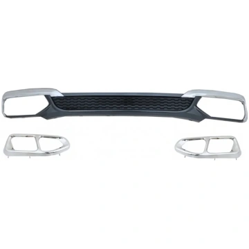 Rear Bumper Spoiler Valance Diffuser Double Outlet