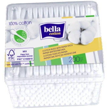 BELLA COTTON vates kociņi, 200 gab
