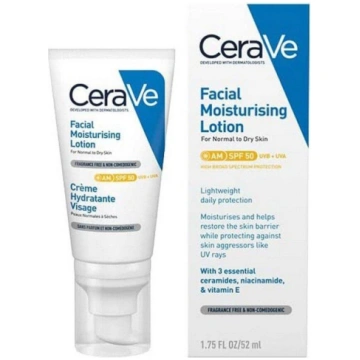 CeraVe Moisturizing Sejas Krēms SPF50 52 ml EB9645