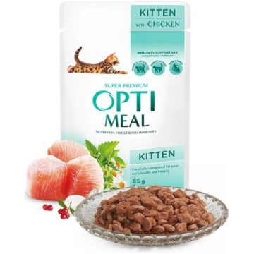 Optimeal – konservi kaķēniem ar vistu 85 g