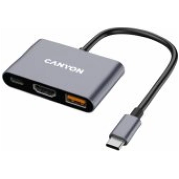 Canyon DS-4 3in1 USB-C HDMI Grey Aksesuārs CNS-TDS