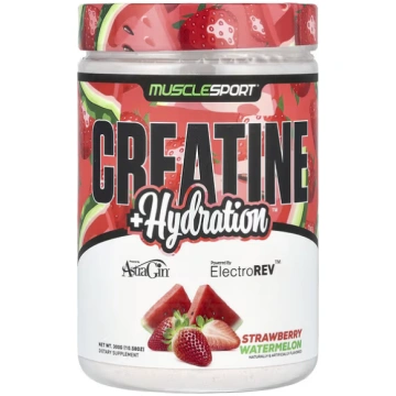 MuscleSport, Creatine + Hydration, Strawberry Wate