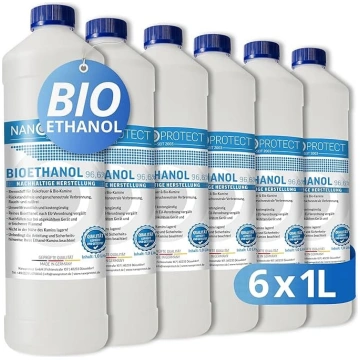 Nanoprotect Bioetanols 96,6 %, 6 x 1 litrs, šķidrā