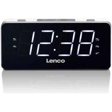 Lenco radio pulkstenis, ar lielu displeju, balts |