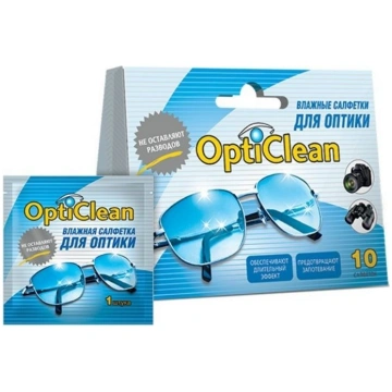 OptiClean Mitrās salvetes optikai, 10 gab