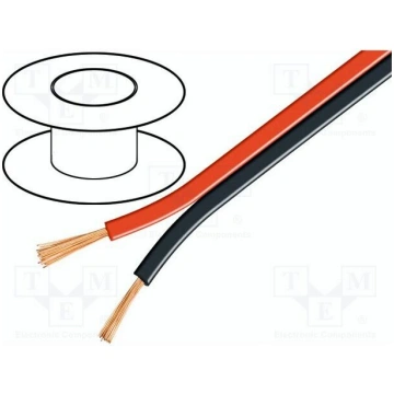 Wire: loudspeaker cable; 2x4mm2; stranded; CCA; bl
