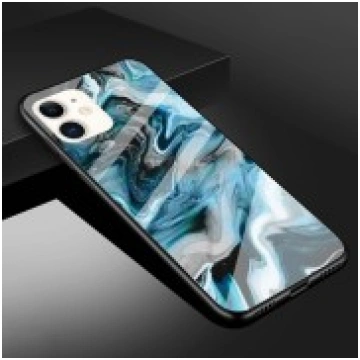 Marble Texture Glass Back Case priekš Apple iPhone