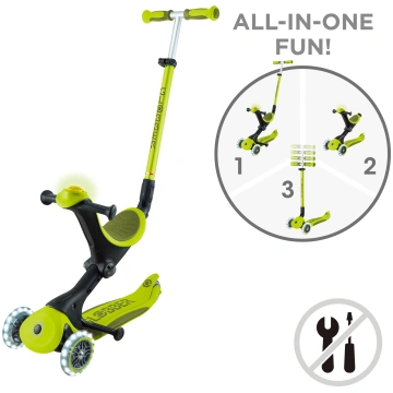 GLOBBER skrejritenis Go Up Deluxe Lights, laima za