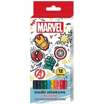 Krāsainie zīmuļi Avengers, 12 krāsas, trīsstūri Na