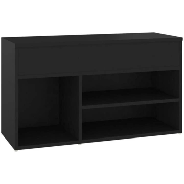 vidaXL apavu plaukts, melns, 80x30x45 cm, skaidu p