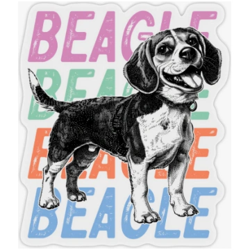 Caurspīdīga uzlīme Beagle Beagle Minka un Tobis