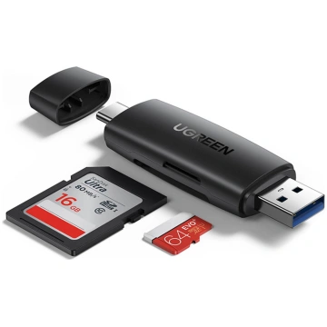 Adapteris 2 spraudņi USB-A un USB-C SD un micro SD