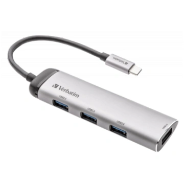 Verbatim USB Docking Station HUB 4-PORT USB-C Mult