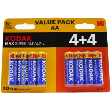 Kodak Xtralife alkaline baterijas AA 4+4 887930419