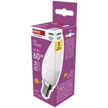 LED spuldze Classic Candle E14 6,5W 806 lm 4000K N