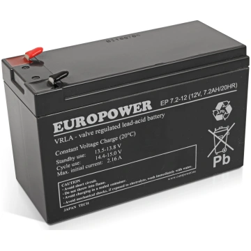 Europower Akumulator 12V 7.2Ah AGM Europower EP7.2