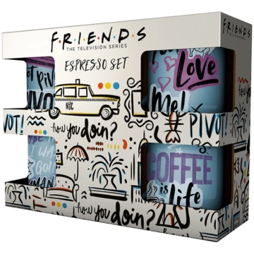 FRIENDS - Set 4 espresso mugs - Doodle