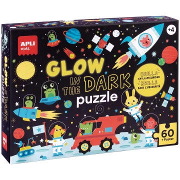Tumsā spīdoša puzle "Kosmoss" APLI kids