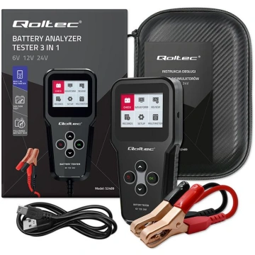 Qoltec Digital Battery Analyzer Tester 3-in-1 with