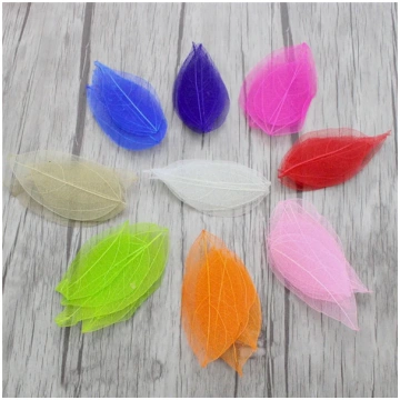 36pcs /Bag Multi-Color Artificial Skeleton Leaf Dr
