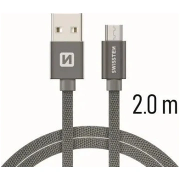 Kabelis Usb Swissten Usb-a - Micro-b 2 M Pelēks (7
