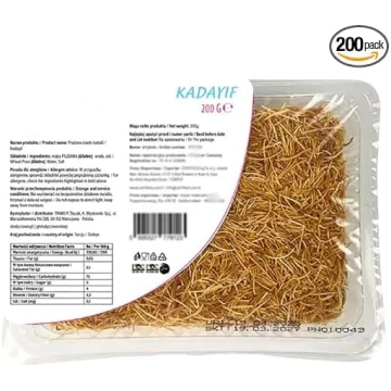 200 g „Kadayif“ mīklas pavedieni „Angel Hair“ šoko