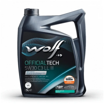 Motoreļļa WOLF OFFICIALTECH 5W30 C3 LL III 5L. 5w-